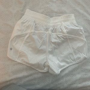 White Lululemon Shorts with zippers